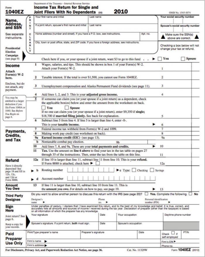 1040ez Tax Return Form 2015 Form : Resume Examples #N1lKrw2ZBn