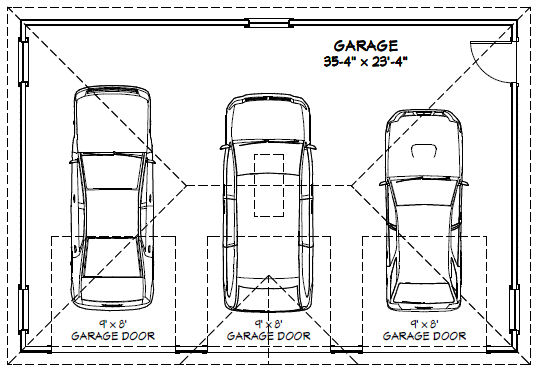 Unique Residential Garage Dimensions 20 36x24 3 Car Garage 