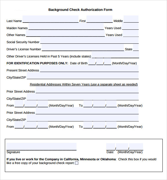free background check form template background check authorization 