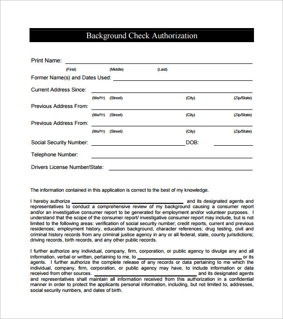 Background Check Consent Form Template The top 2 Background Check 
