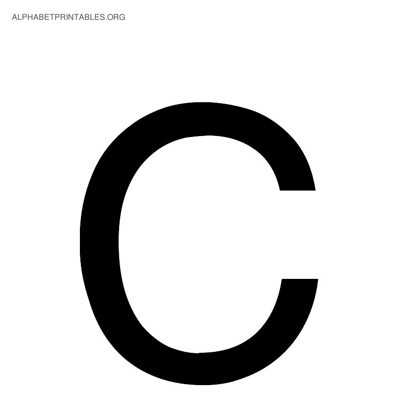 Presentation Alphabets: Black Varsity Letter C