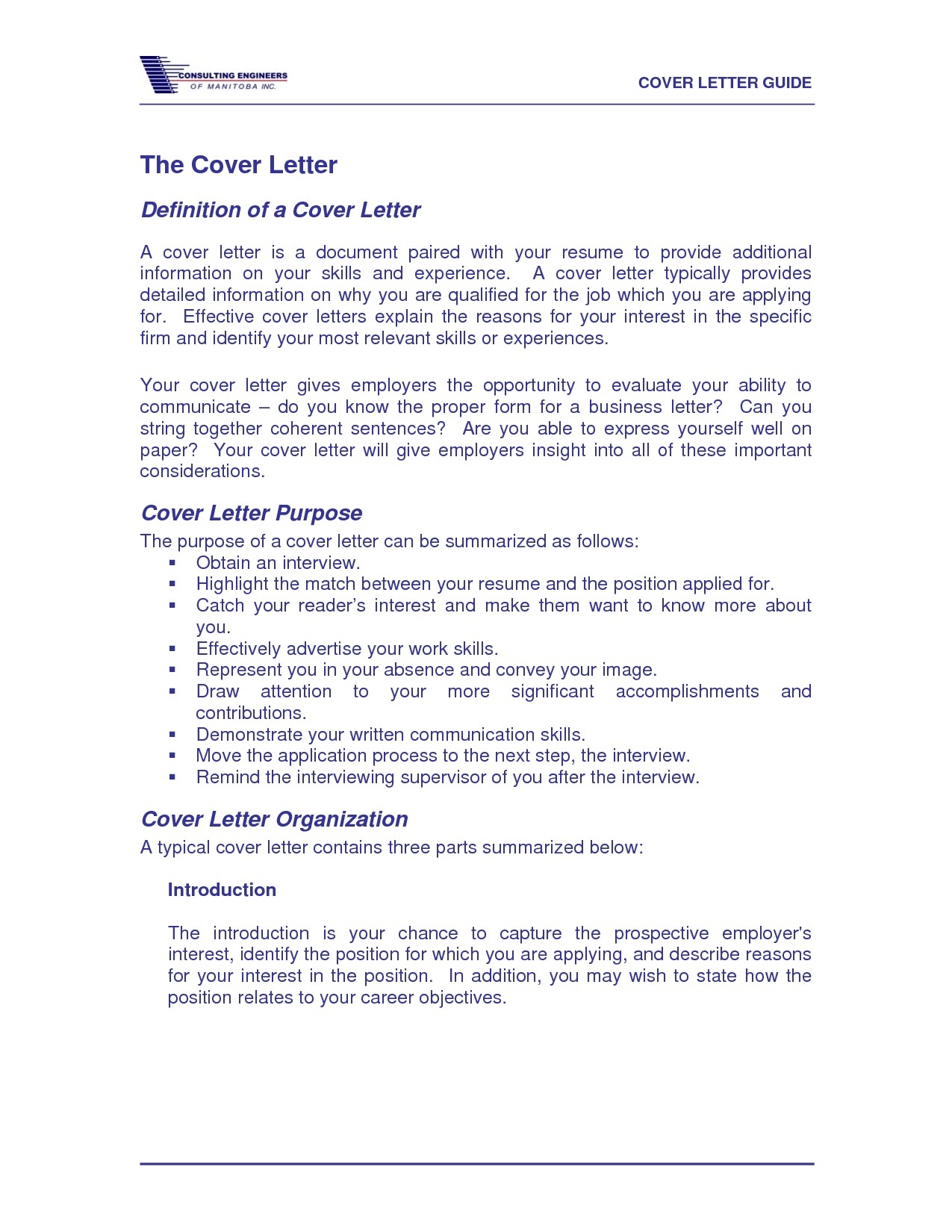 Cover Letter Definition amulette
