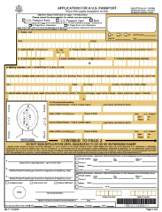 DS 11 Application Form for New U.S. Passport