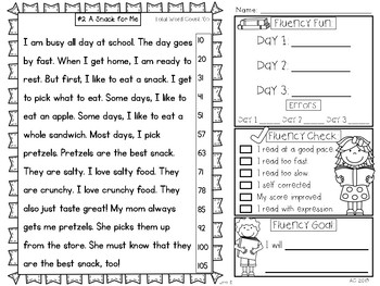 Fluency Passages: 1st Grade Edition Set 1 Level E J by Aylin 
