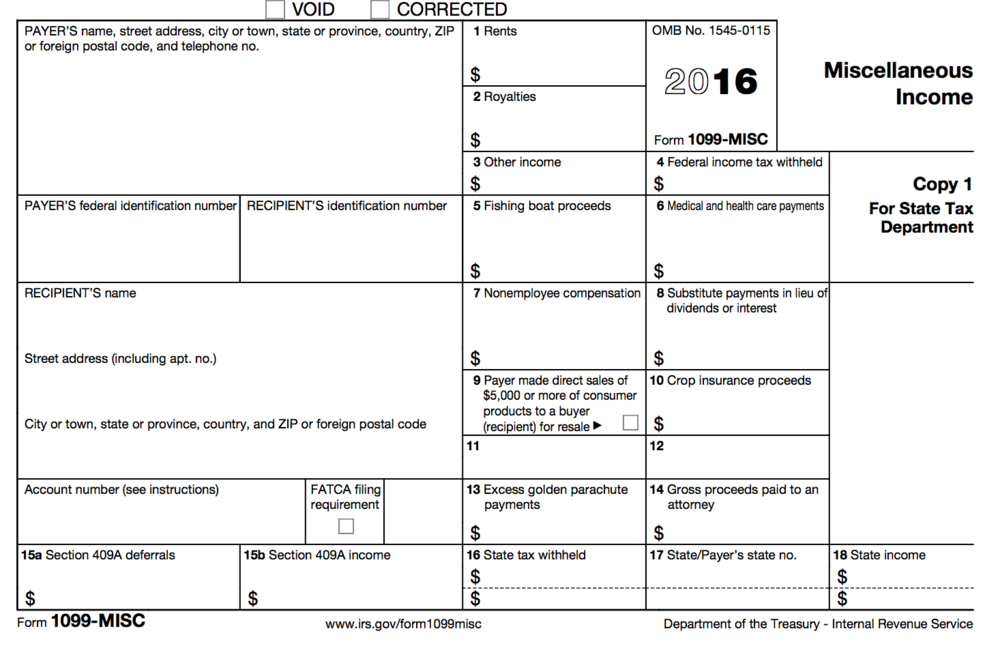 Form 1099, Form 1099 MISC from Printech