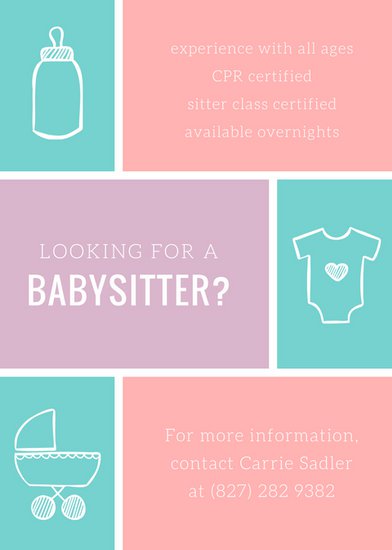 Customize 57+ Babysitting Flyer templates online Canva