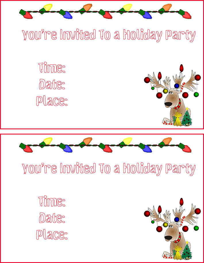 Free Chr Amazing Printable Christmas Party Invitations Birthday 