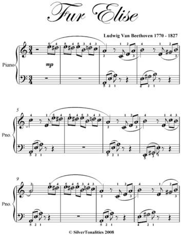 Fur Elise Easy Piano Sheet Music eBook by Ludwig van Beethoven 