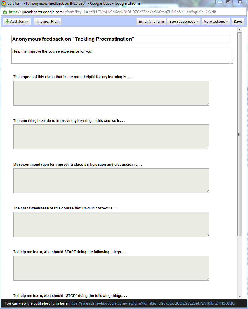 How to use Google Forms to create a course feedback survey