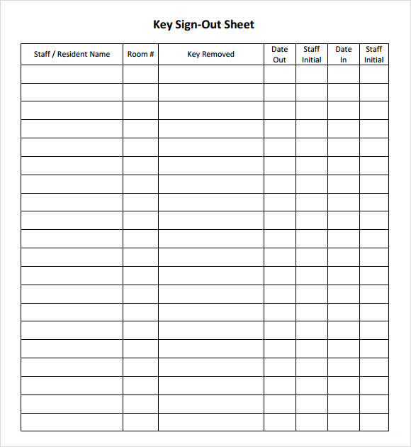 key checkout form template sample sign out sheet template 12 free 