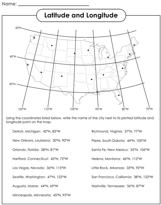 Latitude And Longitude Worksheet Answer Key Amulette