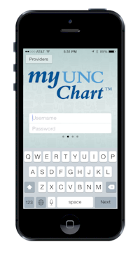My UNC Chart Login Page