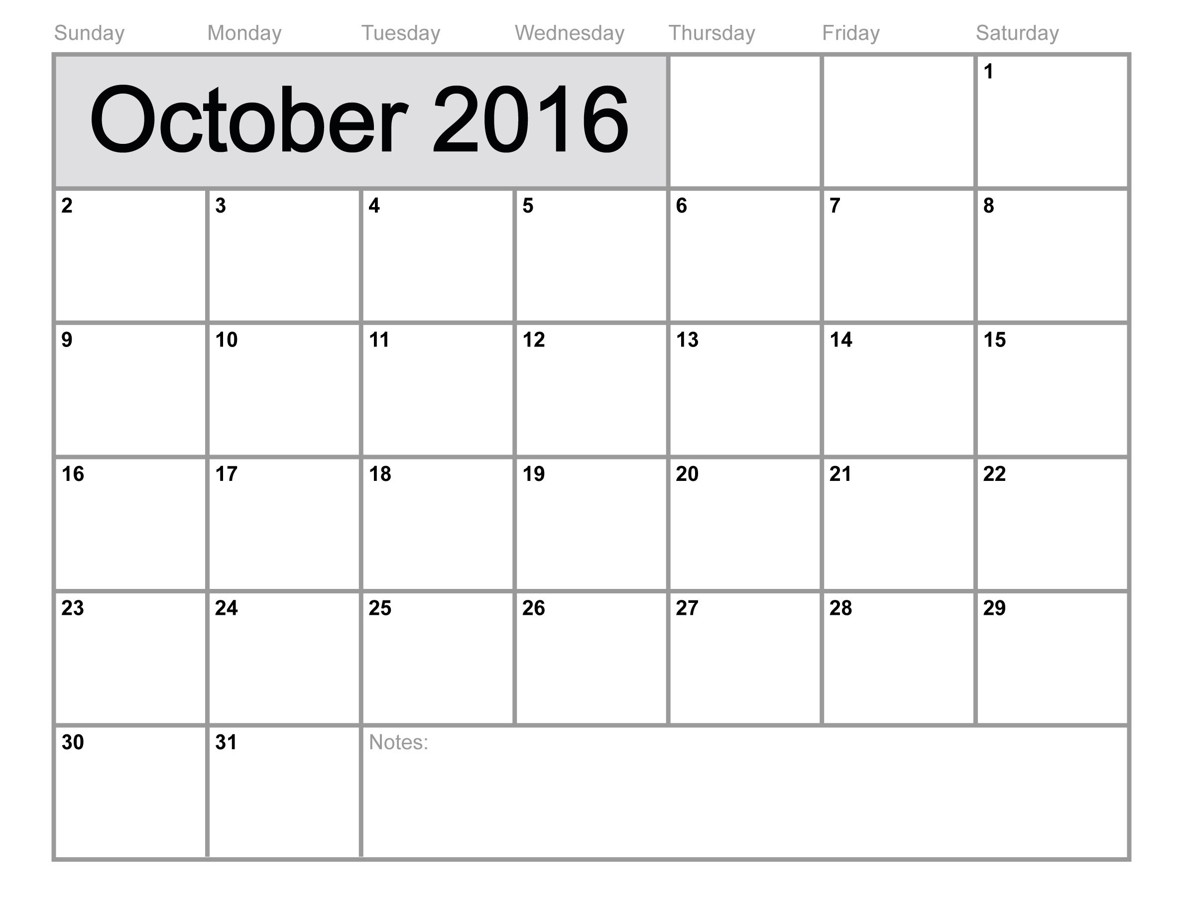 October 2016 Calendar | 2017 calendar with holidays