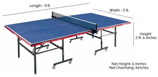 Learn the Dimensions of A Fullsize Table Tennis Table