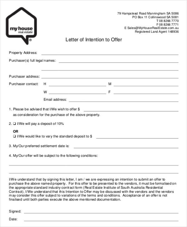 8+ Real Estate Offer Letter Template 9+ Free Word, PDF Format 