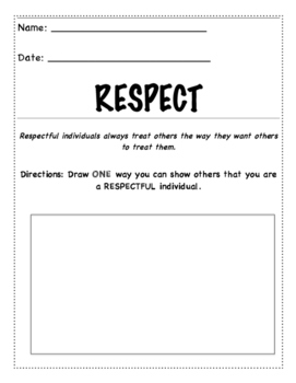 Character Education: Respect Worksheet by Reading with Be | TpT