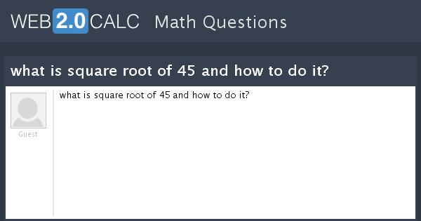 Square Root Of 45 | amulette