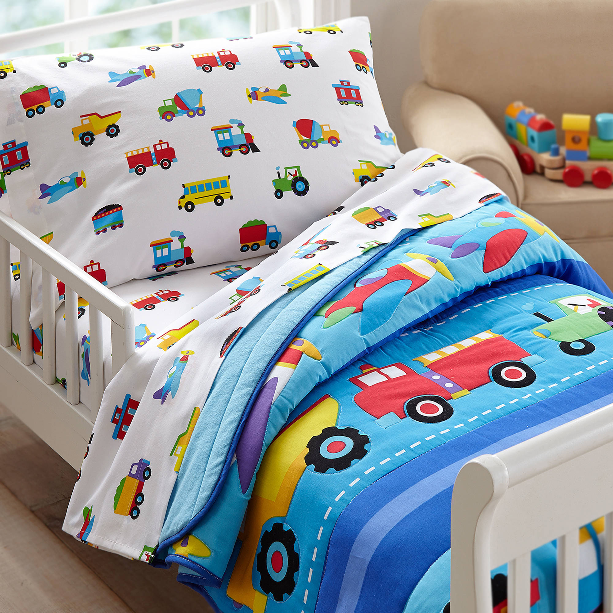 Olive Kids Trains, Planes, Trucks Toddler Bedding Comforter 