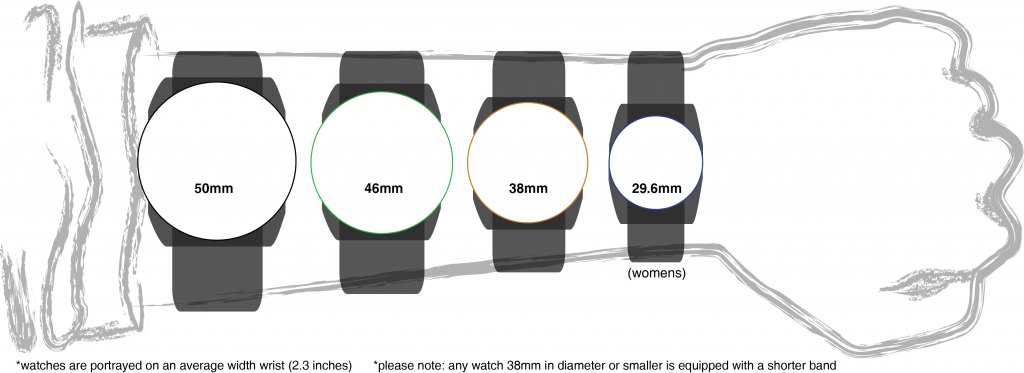 Watch Sizing Graph Watch Size Chart | amulette