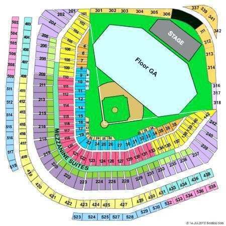Wrigley Field Concert Seating Chart with Seat Numbers 