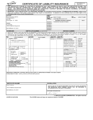 2001 Form Acord 75 Fill Online, Printable, Fillable, Blank PDFfiller