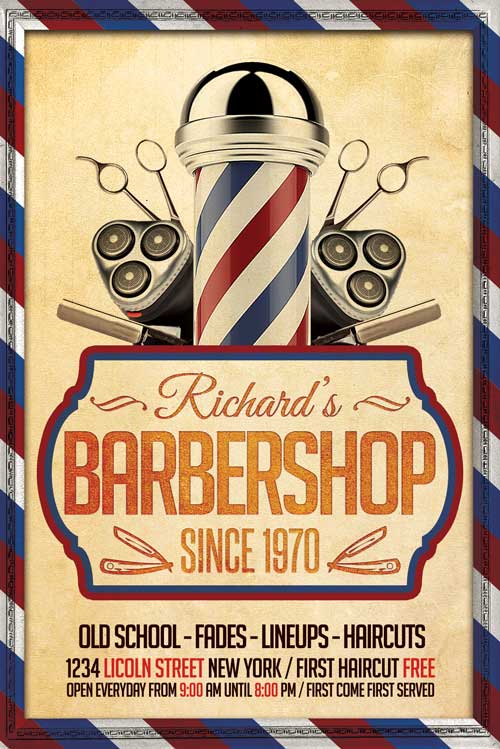 Barbershop Flyer Template PSD Download XtremeFlyers