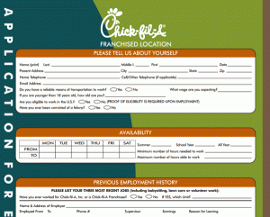 Chick Fil A Job Applications Print Out | amulette
