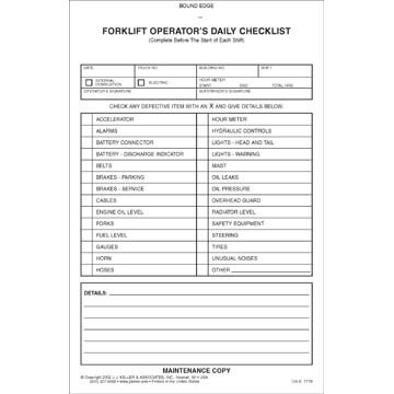 Forklift Inspection Forms Inspection Forms Standard Forms