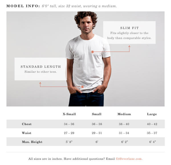 Everlane Sizing Chart Amulette
