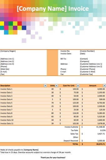 Templates for MS Excel Design
