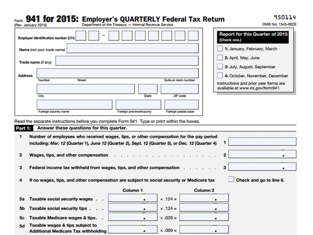 941 tax form 2016 Koto.npand.co