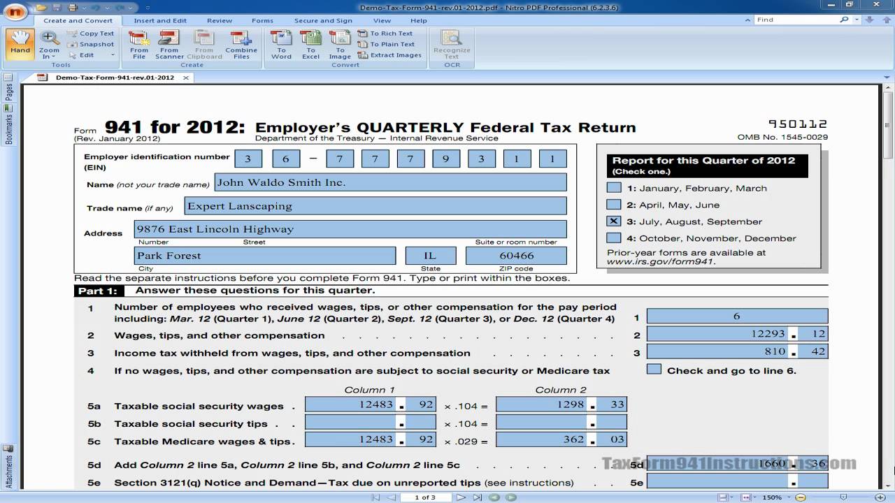 How to Fill out Tax Form 941 Intro Video YouTube