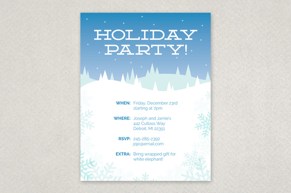 Winter Holiday Party Flyer Template | Inkd