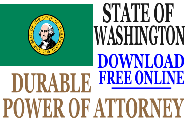 Washington State Durable Power of Attorney Free Durable Power of 