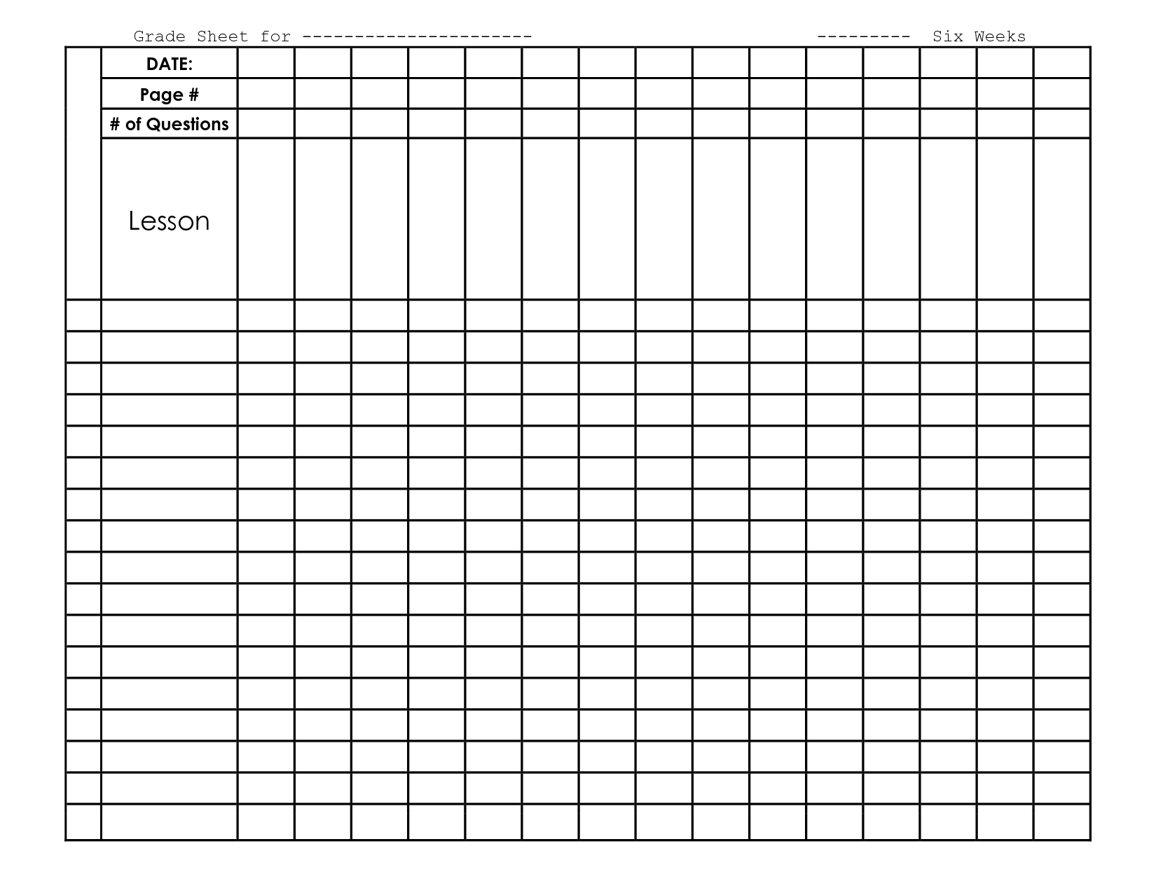 FREE grade record sheet (26 students) by Adrienne Wiggins | TpT