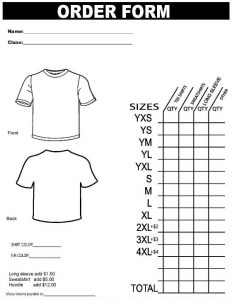 Free Tshirt Order Form Template | amulette