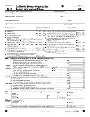 2016 Form CA FTB 199 Fill Online, Printable, Fillable, Blank 