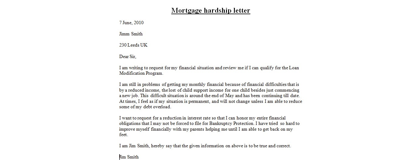 hardship letters for mortgage modification East.keywesthideaways.co