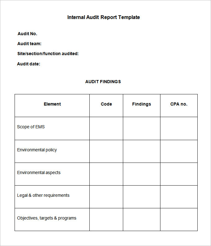 internal audit policy template 19 internal audit report templates 