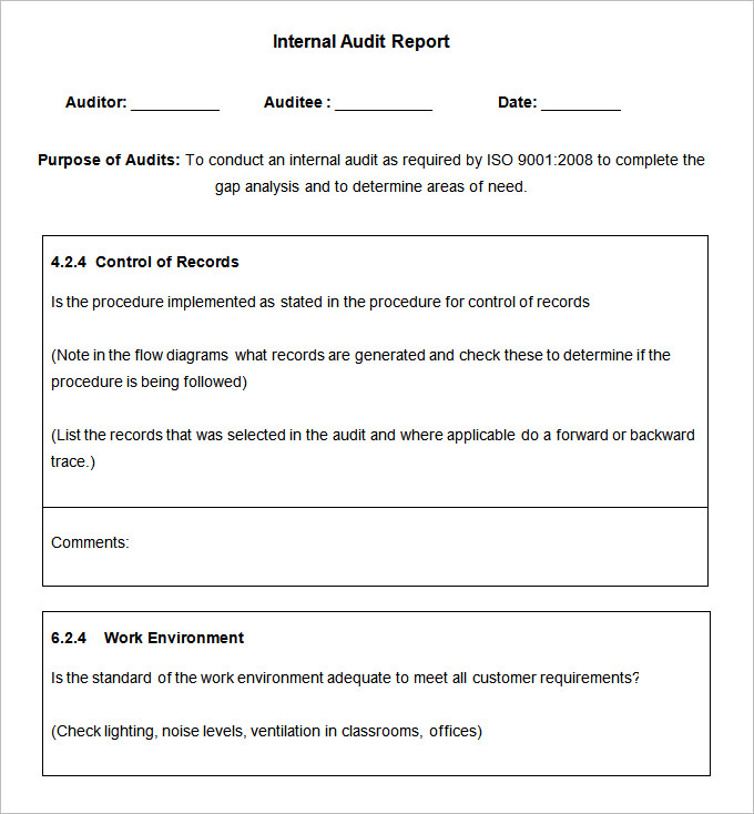 internal audit report template Akba.katadhin.co
