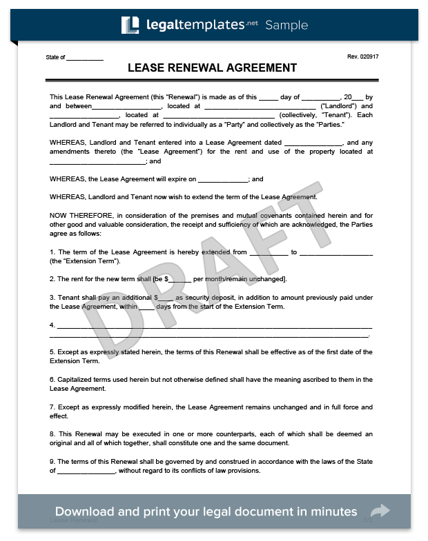 Lease Agreement Renewal amulette