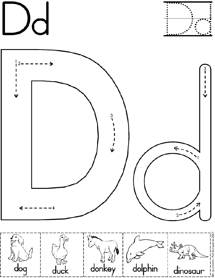 Alphabet Letter D Worksheet | Preschool Printable Activity 