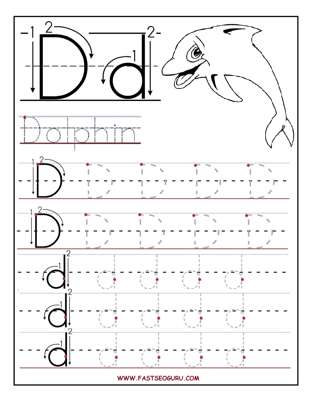 Collection of Free letter d worksheets for kindergarten | Download 