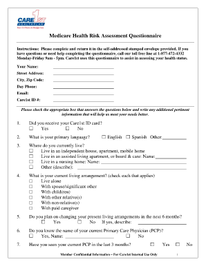 Pam Health Questionnaire Fill Online, Printable, Fillable, Blank 