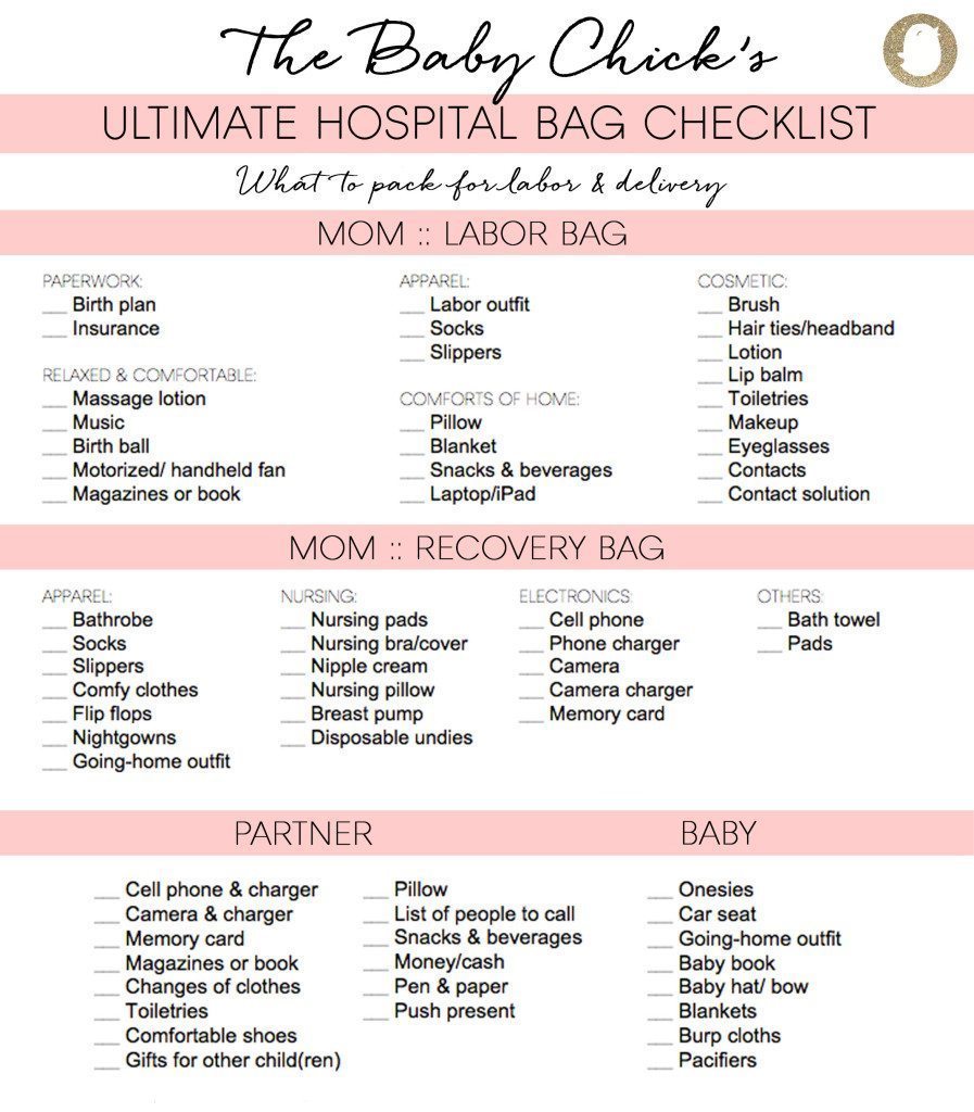 The ULTIMATE Hospital Bag Checklist | Baby Chick