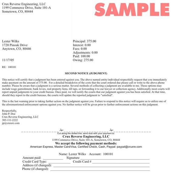 Collection Letter Before Sending to Agency Template & Sample 