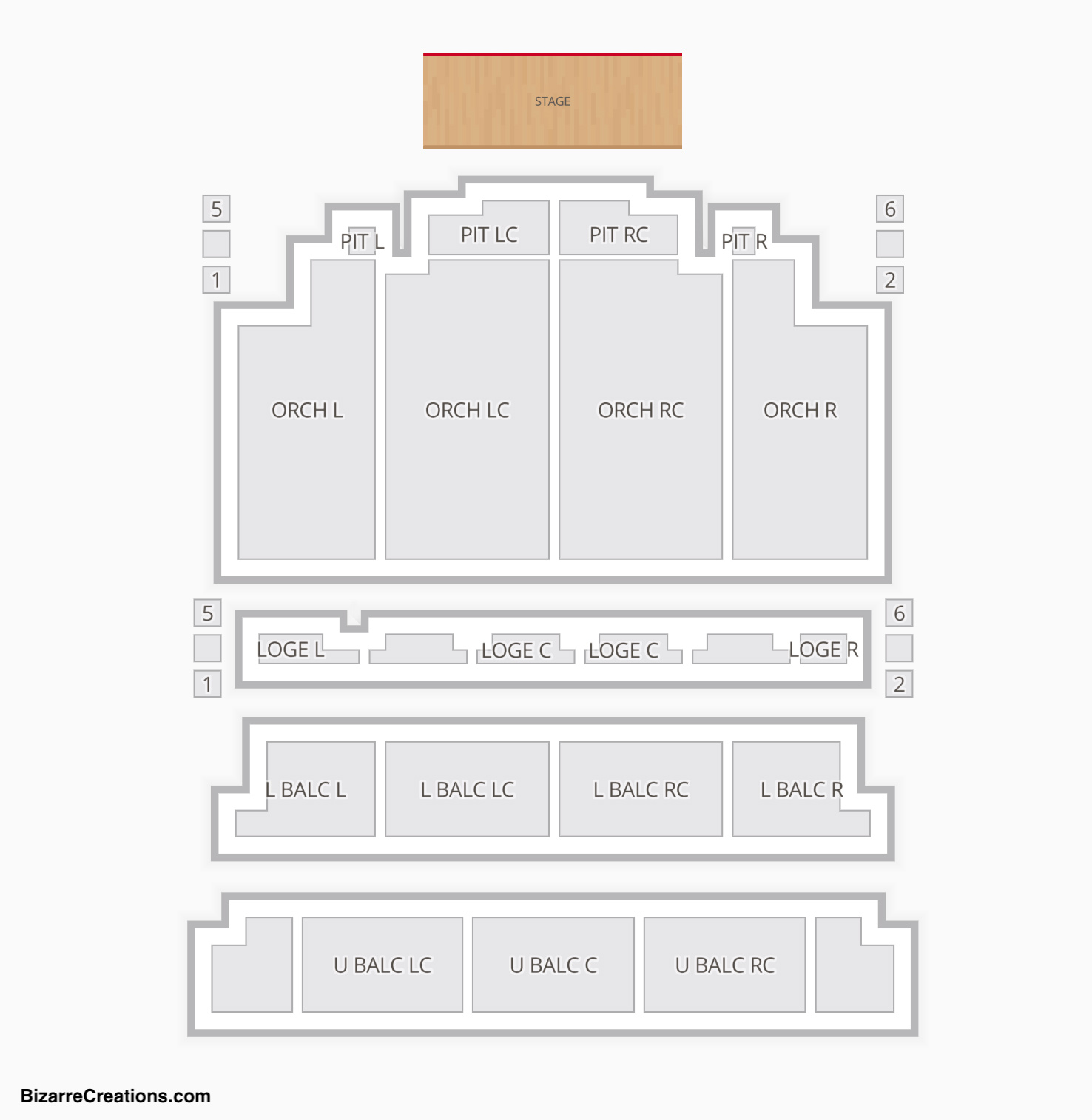 Soldiers and Sailors Memorial Auditorium seating map by 