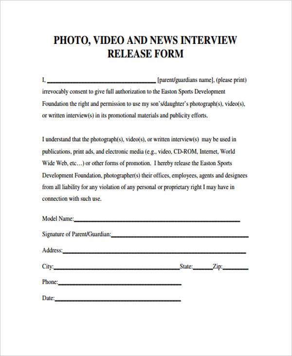 9+ Interview Release Form Samples Free Sample, Example Format 