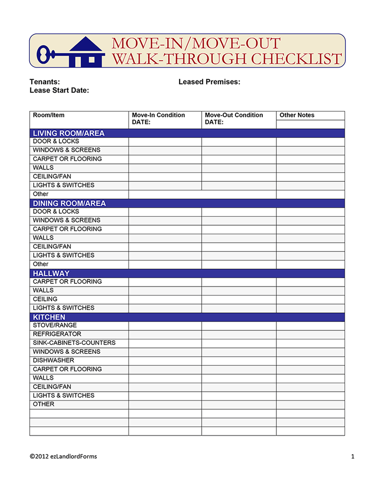 Michigan Walk Through Checklist | EZ Landlord Forms