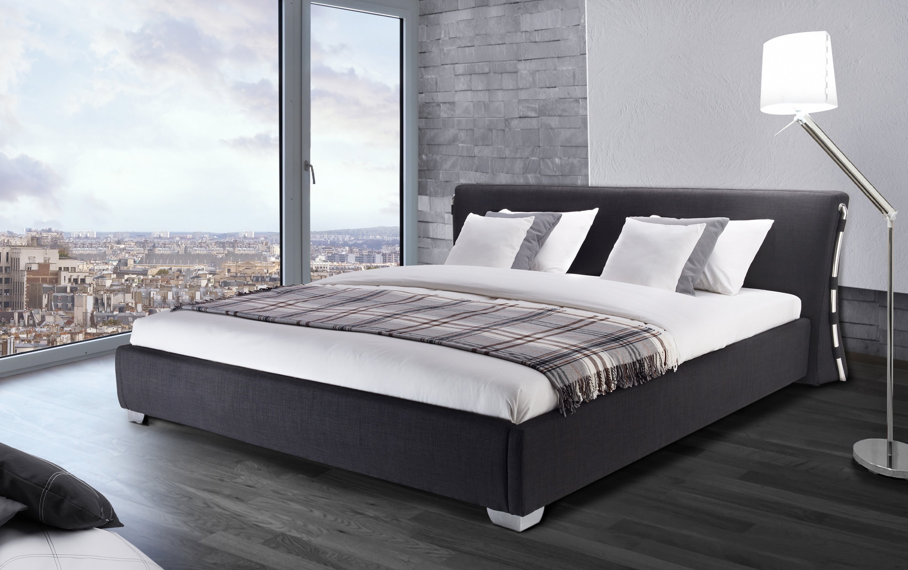 Bedroom: Beliani Water Bed Super King Size Full Set PARIS Black